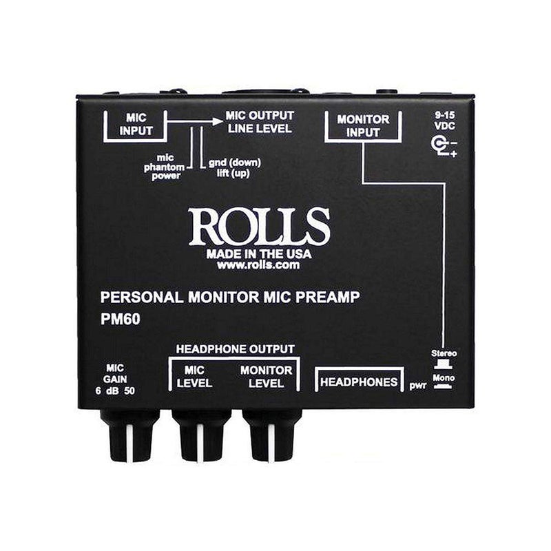 Rolls PM60 Personal Monitor Microphone Preamp with XLR-XLR Cable Bundle - Image 2